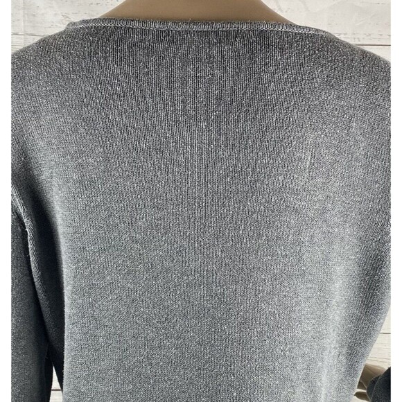 Liz Claiborne SweaterGray Blue Chevron Striped Cotton Blend - Picture 10 of 12